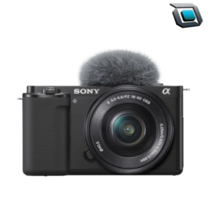 Cámara sin espejo Sony ZV-E10 con lente 16-50mm. Ideal para creadores de contenido, con sensor de 24.2 MP, video 4K, pantalla abatible y enfoque automático rápido.